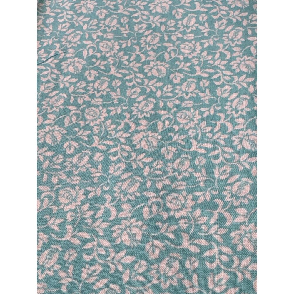 Floral Cotton Fabric by Joanns for Sewing & Crafts 1/2 yard x 46" Turquoise & Wh